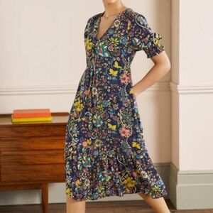 Boden V-Neck Midi Tea Dress